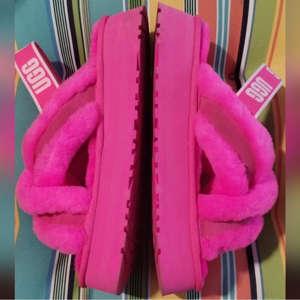 UGG Pink Fluffy Slippers